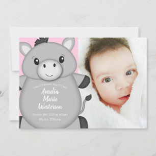 Donkey Baby Shower Pink Invitation