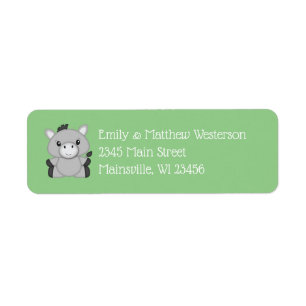 Donkey Baby Shower Return Address Label