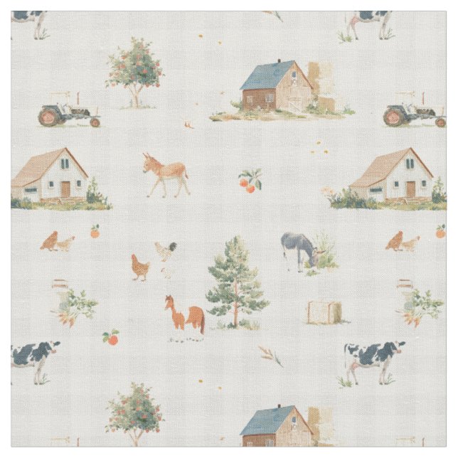 Donkey Barn Scottish Blue  Fabric (Close Up)