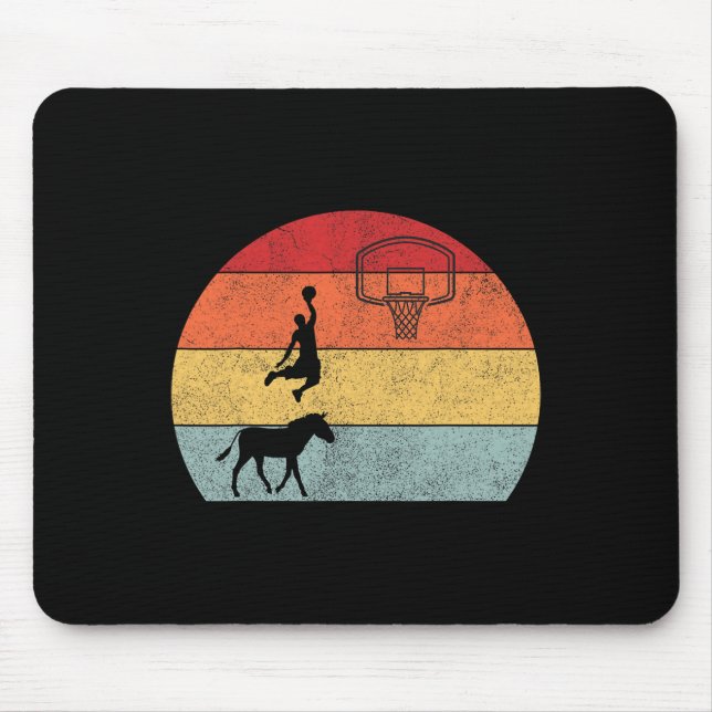 Donkey basketball Player Coach Sport ride donkey b Mouse Pad (Front)