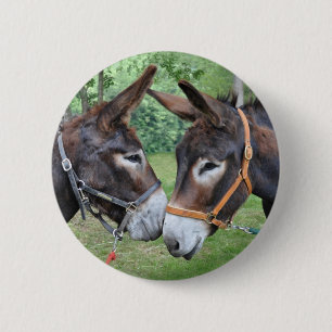 Donkey best friends 6 cm round badge