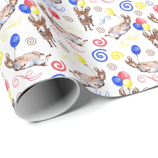 Donkey Birthday Wrapping Paper (Roll Corner)
