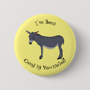 Donkey cartoon illustration 6 cm round badge