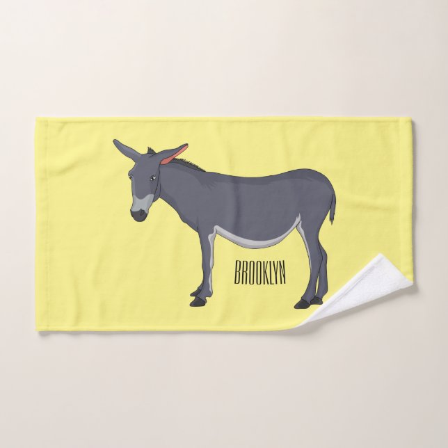 Donkey cartoon illustration  bath towel set (Hand Towel)