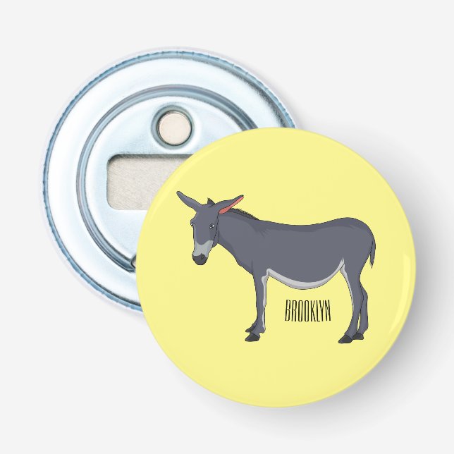 Donkey cartoon illustration bottle opener (Front)