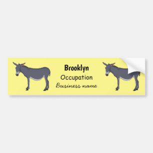 Donkey cartoon illustration bumper sticker