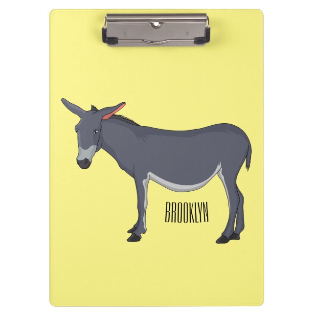 Donkey cartoon illustration clipboard (Front)