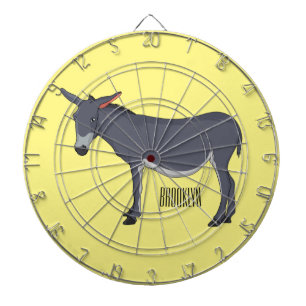 Donkey cartoon illustration dartboard