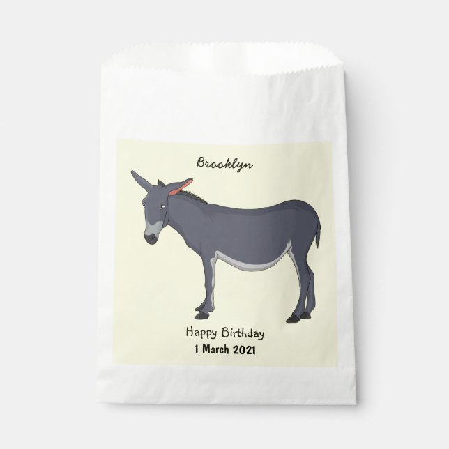 Donkey cartoon illustration  favour bag (Front)