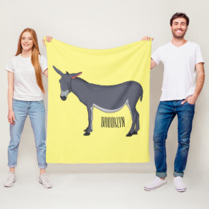 Donkey cartoon illustration fleece blanket
