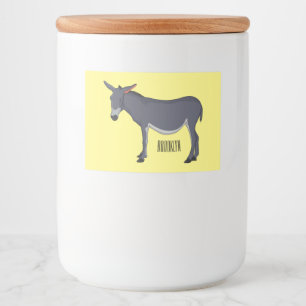 Donkey cartoon illustration food label