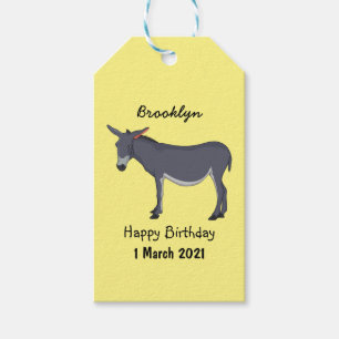 Donkey cartoon illustration gift tags