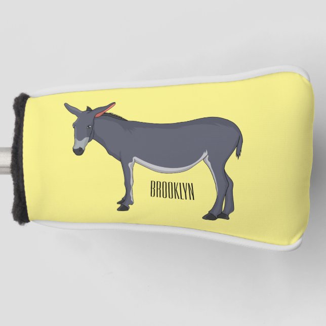 Donkey cartoon illustration golf head cover (Front)