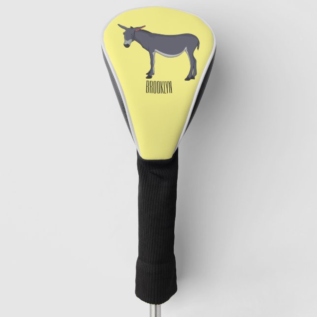 Donkey cartoon illustration golf head cover (Front)