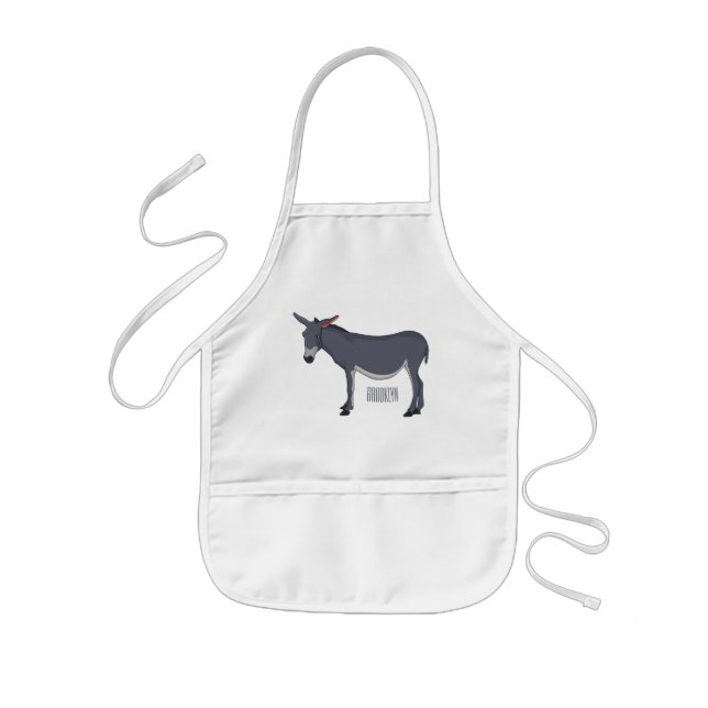 Donkey cartoon illustration  kids apron (Front)