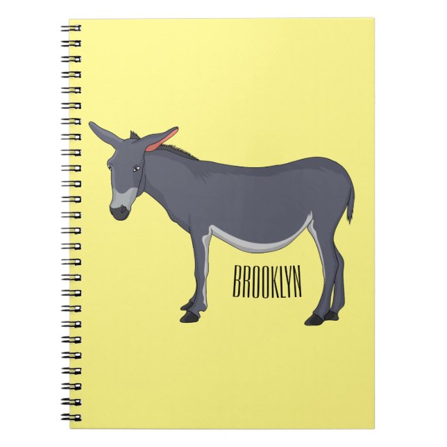Donkey cartoon illustration  notebook (Front)