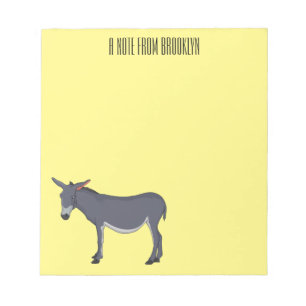 Donkey cartoon illustration  notepad
