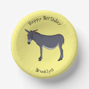 Donkey cartoon illustration paper plate