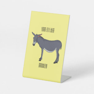 Donkey cartoon illustration pedestal sign
