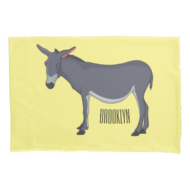 Donkey cartoon illustration  pillowcase (Front)