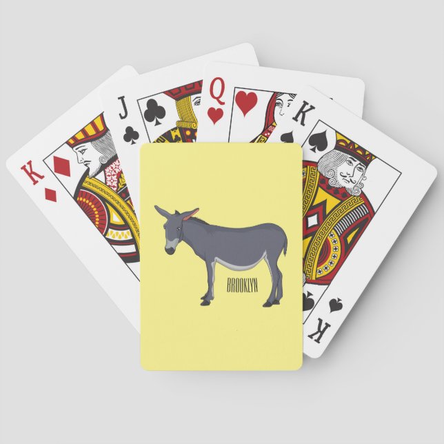 Donkey cartoon illustration playing cards (Back)