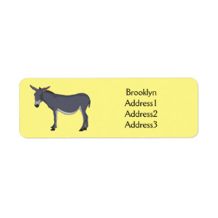 Donkey cartoon illustration return address label
