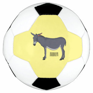 Donkey cartoon illustration  soccer ball