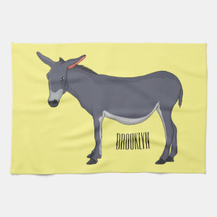 Donkey cartoon illustration  tea towel