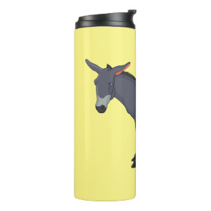 Donkey cartoon illustration thermal tumbler