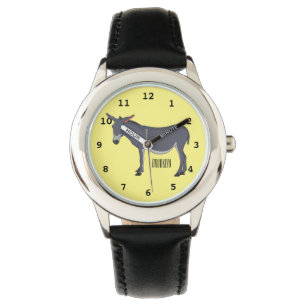 Donkey cartoon illustration watch