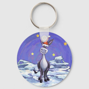 Donkey Christmas Key Ring