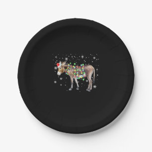 Donkey Christmas Lights Colour Santa Donkey Gif Paper Plate