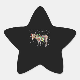 Donkey Christmas Lights Colour Santa Donkey Gif Star Sticker