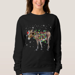 Donkey Christmas Lights Colour    Santa Donkey Gif Sweatshirt