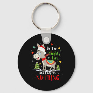 Donkey Christmas On The Naughty List And I Regret Key Ring
