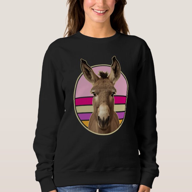 Donkey Costume Little Donkey Ears Retro Picture Pi Sweatshirt (Front)