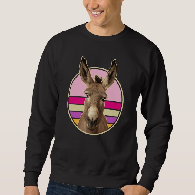 Donkey Costume Little Donkey Ears Retro Picture Pi Sweatshirt (Front)
