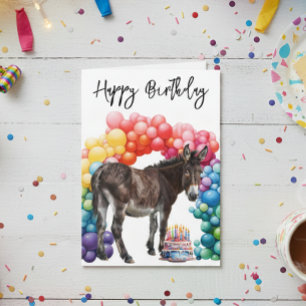 Donkey Cute Birthday Card