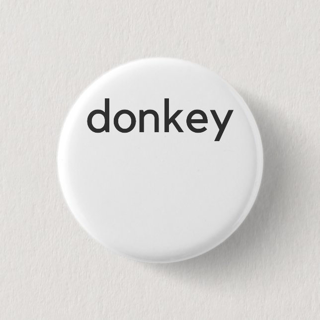 donkey dark 3 cm round badge (Front)