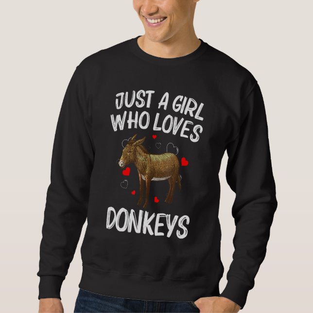 Donkey Design For Women Girls Mule Animal Farming Sweatshirt (Front)