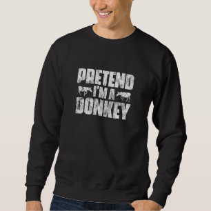 Donkey Easy Lazy Halloween Party Costume Distresse Sweatshirt