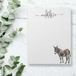 Donkey Farm Watercolor Monogram Name Notepad<br><div class="desc">This design may be personalised in the area provided by changing the photo and/or text. Or it can be customised by clicking Personalise this Template and then choosing the click to customise further option and delete or change the colour of the background, add text, change the text colour or style,...</div>