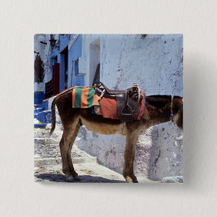 Donkey, Fira Santorini, Greece 15 Cm Square Badge