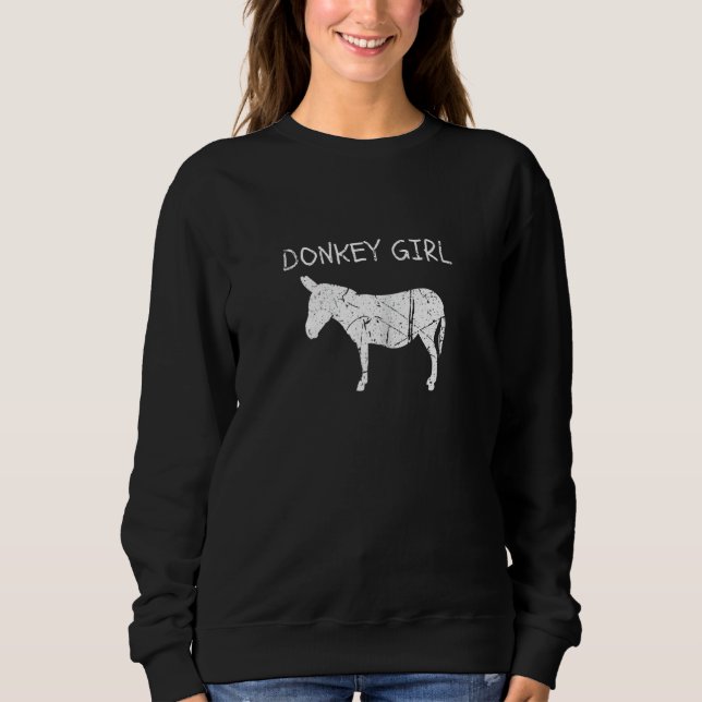 Donkey Girl Farm Animal Donkeys Womens Sweatshirt (Front)
