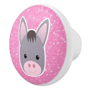 Donkey Glitter Ceramic Knob