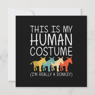 Donkey Halloween Human Costume   Funny Donkey Item Holiday Card