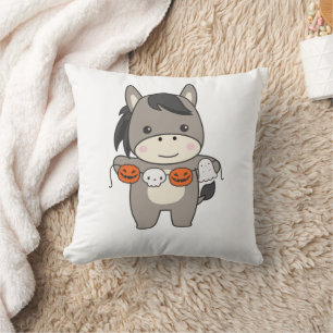 Donkey Happy Halloween Pumpkin Bat Costume Cushion