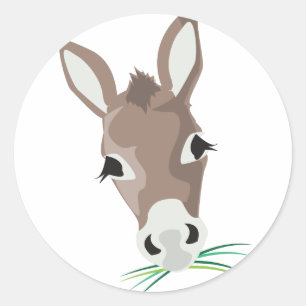 Donkey Head Classic Round Sticker