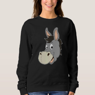 Donkey Head Smiling Laughing Mule Zoo Animal Farme Sweatshirt