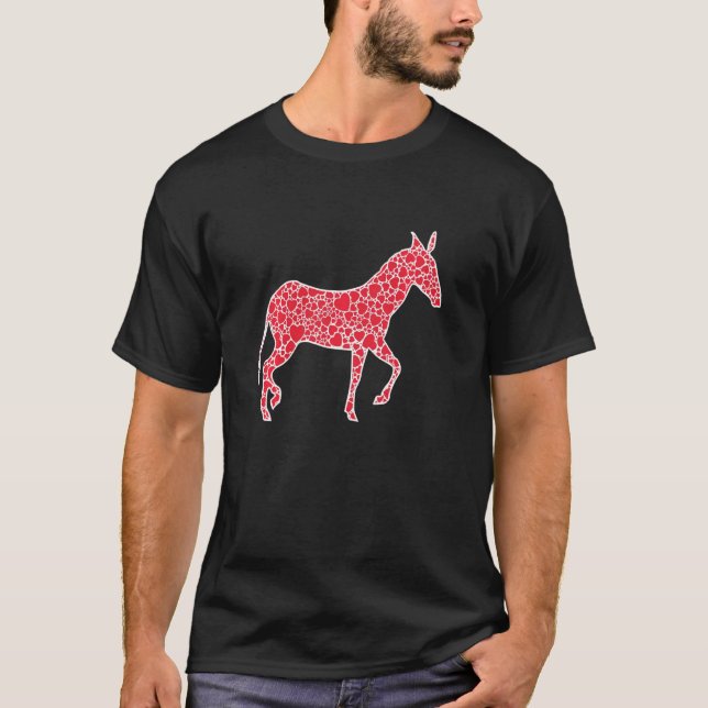 Donkey Hearts Valentine S Day Jackass Mule Lover G T-Shirt (Front)